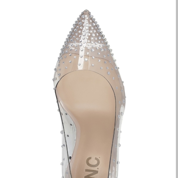 INC International Concepts Katey Clear Vinyl Pumps Silver Bling -6.5 - Picture 4 of 8